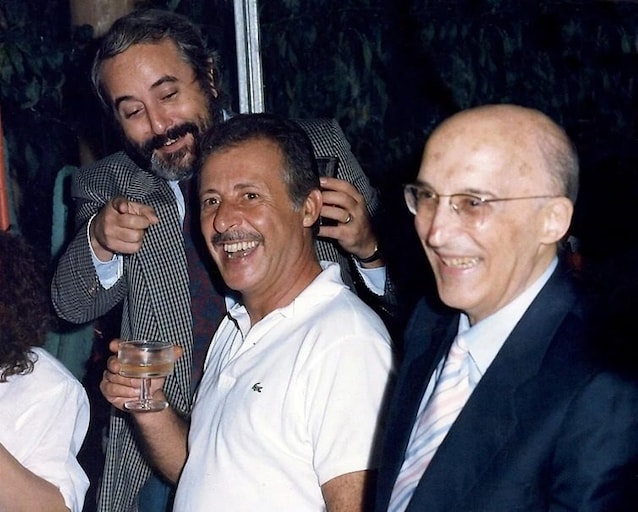 Falcone med Paolo Borsellino og Antonino Caponnetto