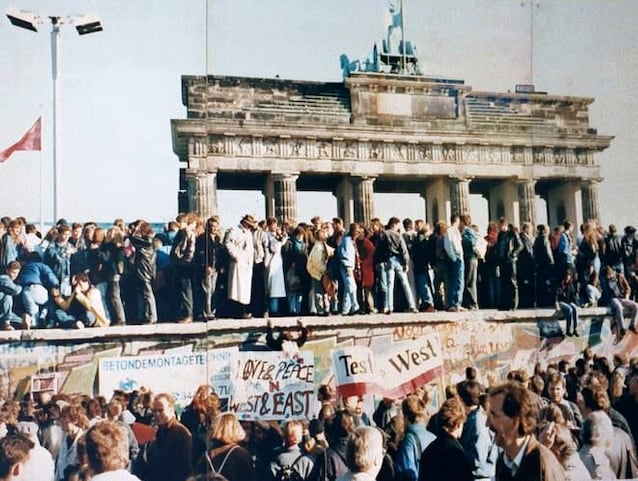Protester i Øst -Berlin i 1989