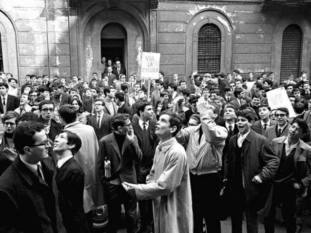 Studenter i 1966 på Parini High School i Milano