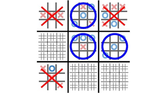 Tris Frattale resultattavle kan inneholde mange Tris i trioen i den andre