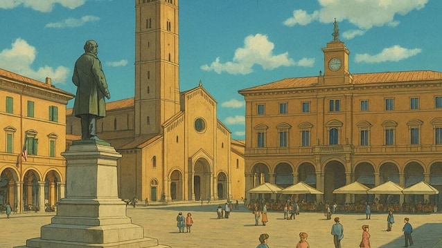 Piazza Saffi, i Forlì, i Ghibli-stil (forlitoday.it)