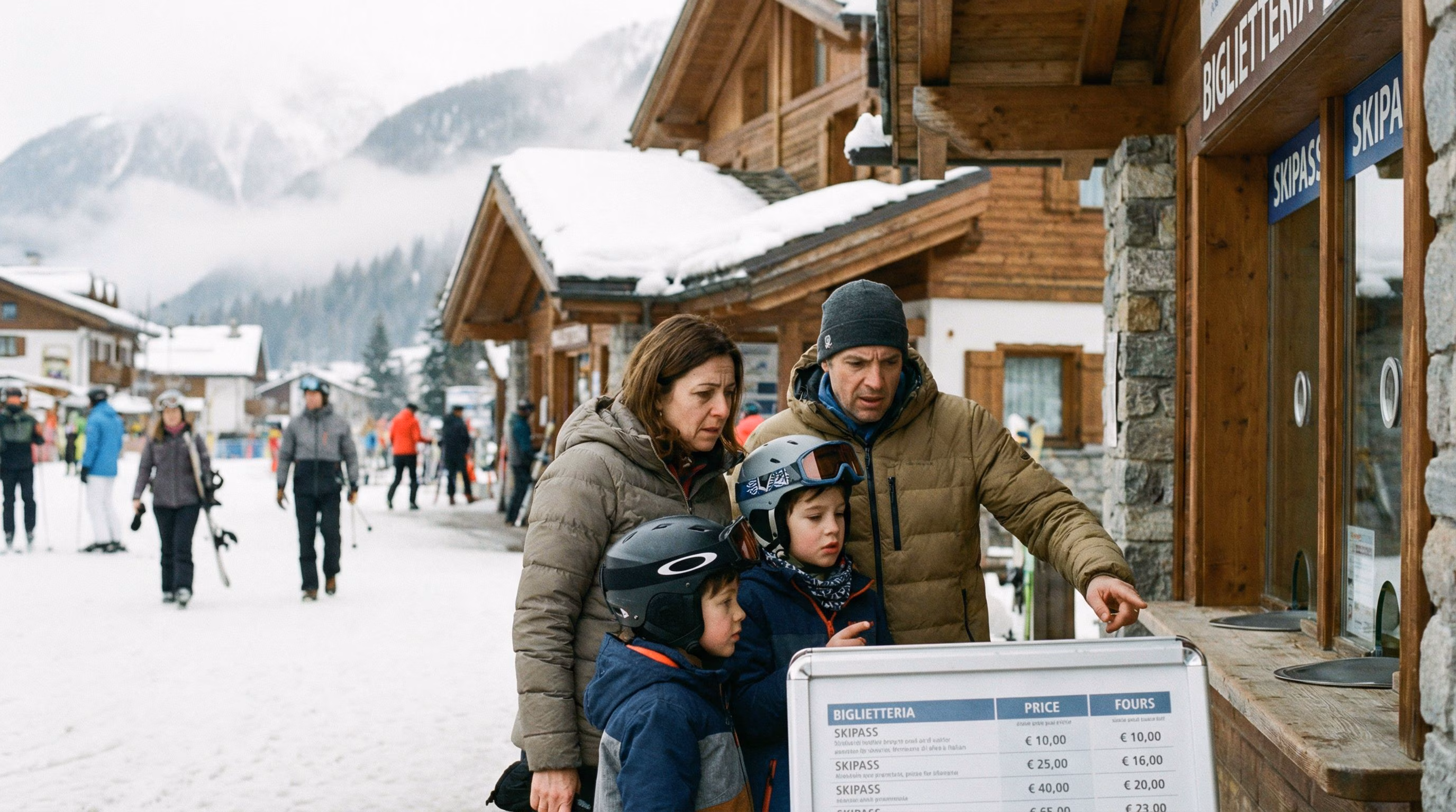 hvor mye det koster å gå på ski og stedene med høyest og lavest pris i Italia og Europa