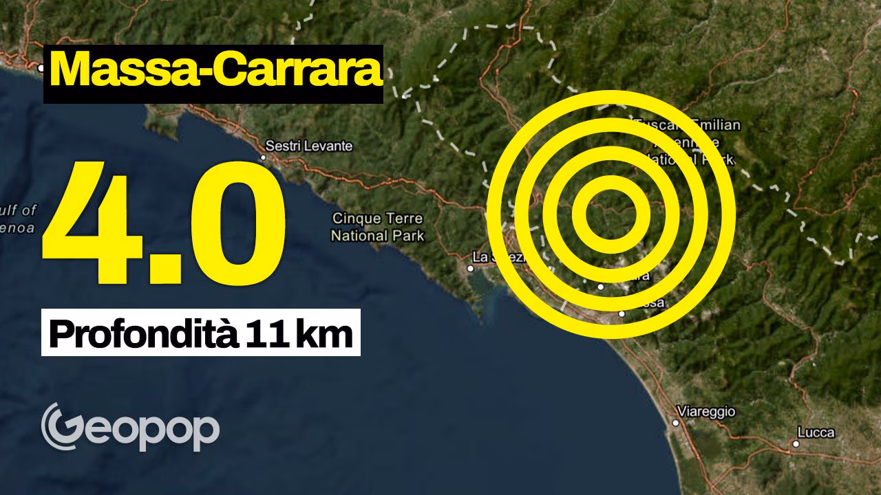 Jordskjelv i provinsen Massa-Carrara med styrke 4,0, episenter i Fosdinovo