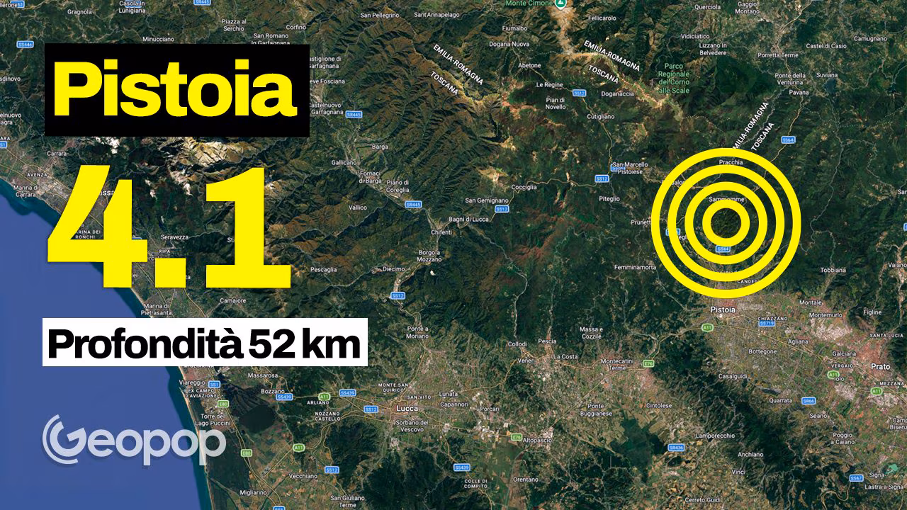 Jordskjelv i Pistoia med styrke 4,1, sjokk føltes også i andre byer i Toscana