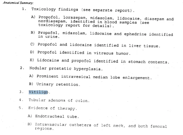 Michael Jackson obduksjon