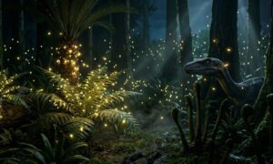 opplyste nettene til dinosaurene