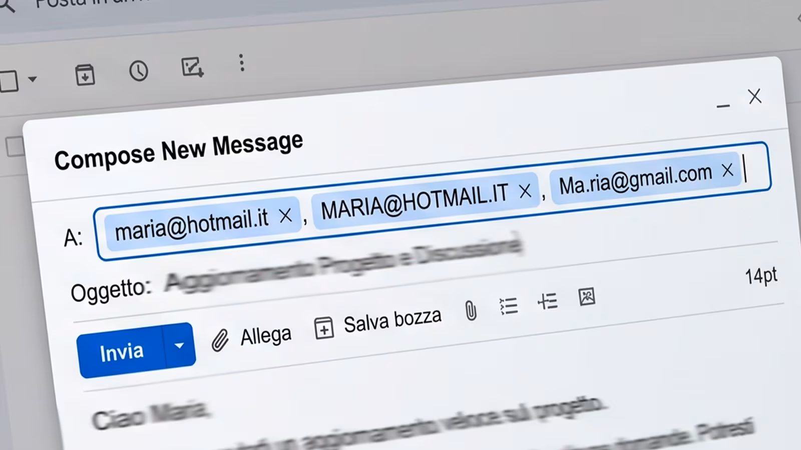 Store bokstaver spiller ingen rolle i e-postadresser, og punktum spiller ingen rolle i Gmail heller