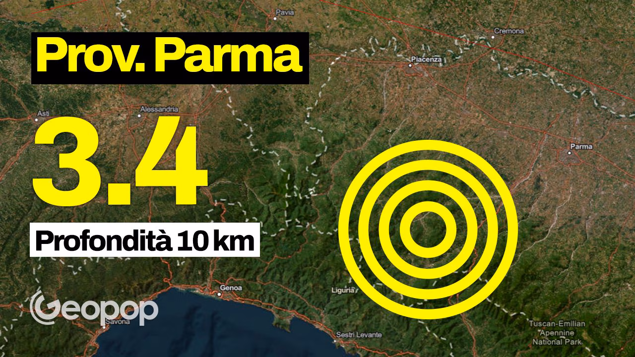 Jordskjelv i provinsen Parma med styrke 3,4, episenter i Bedonia: seismisk sverm på gang