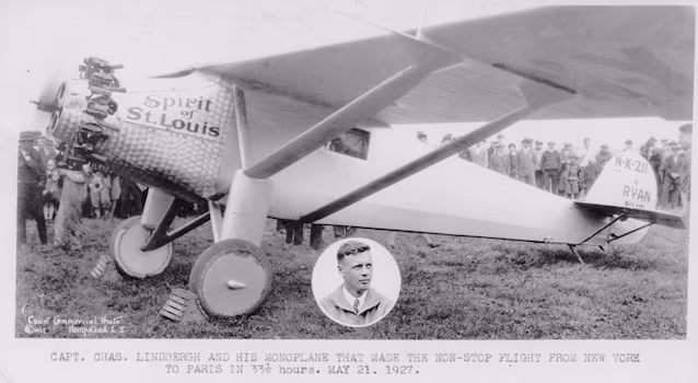 Lindberghs fly (Credit Wikimedia Commons)
