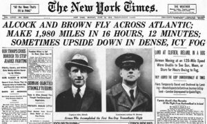 Den første transatlantiske flyturen: det var ikke Charles Lindbergh i 1927, men Alcock og Brown i 1919