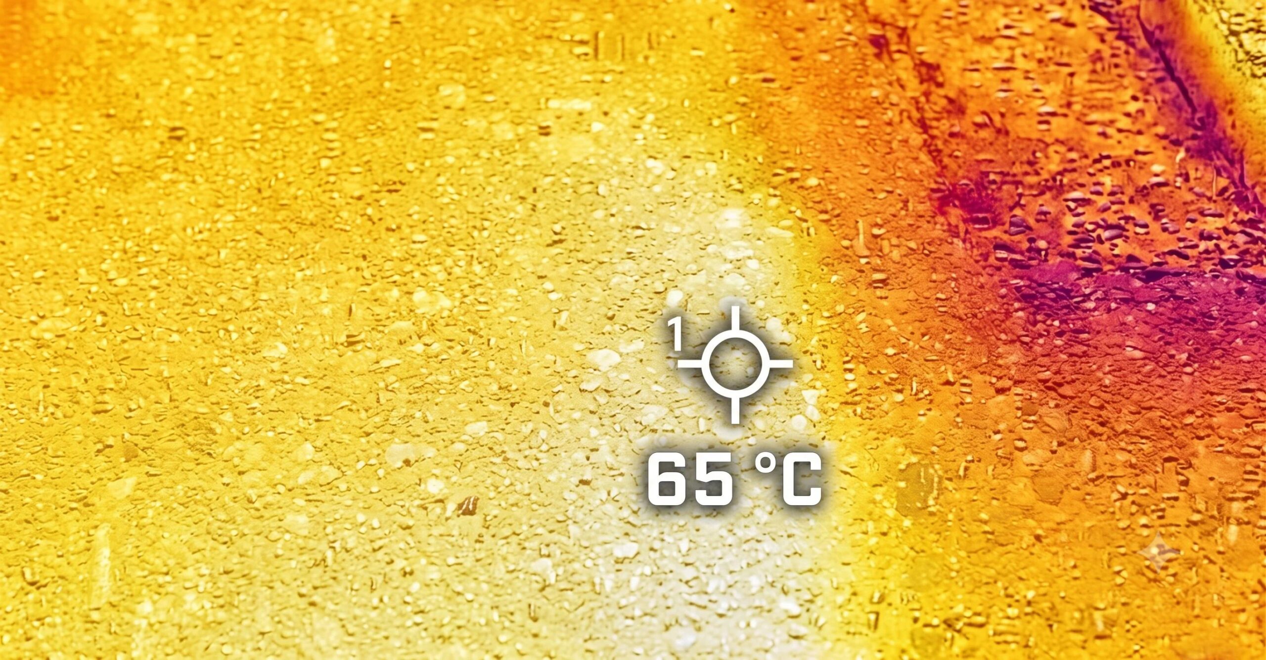 Vi målte temperaturen på asfalten med termokameraet: 65 °C, hvorfor blir det varmere og varmere?