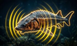 Tordenlignende lyder som sendes ut av den forhistoriske fiskestørjen er registrert for første gang