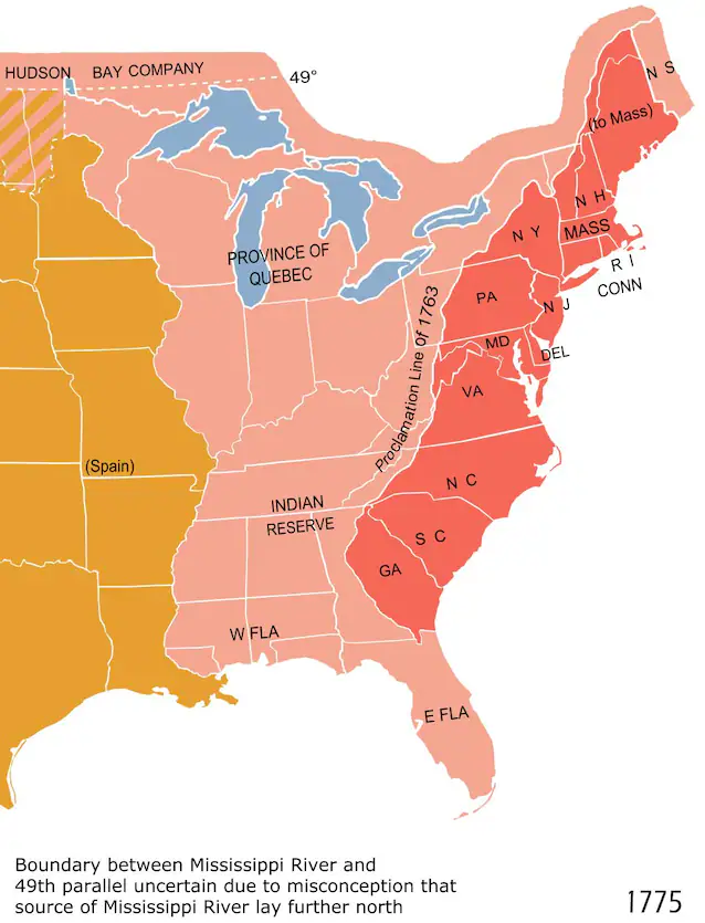 The Thirteen Colonies (Wikimedia Commons)