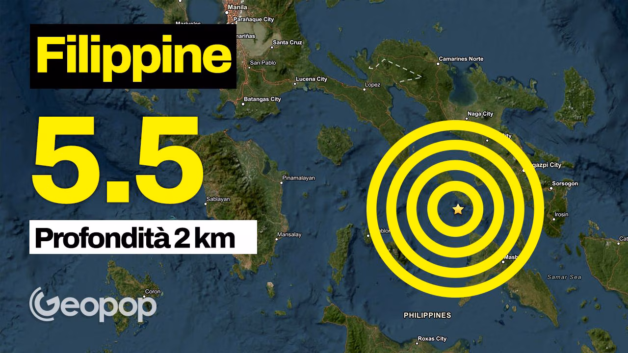 Jordskjelv på Filippinene med styrke 5,5, episenter i havet 14 km fra kysten av Mabiton