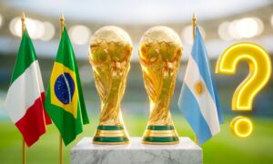 Landslagene som har vunnet to verdenscuper på rad: Pozzos Italia og Pelès Brasil