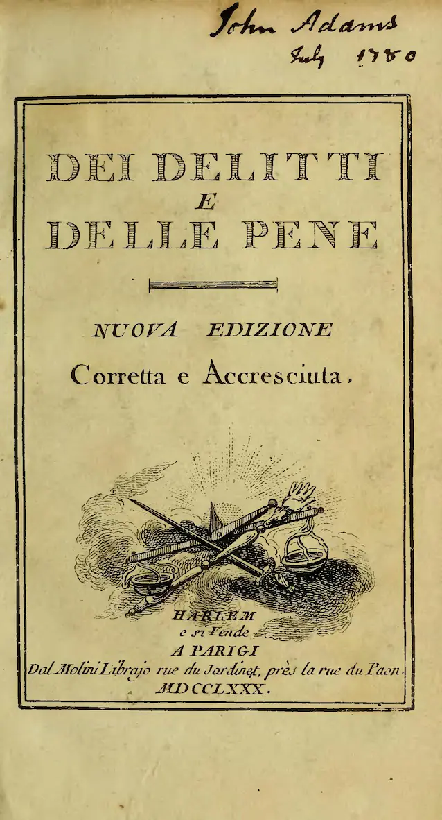 1780-utgaver av On Crimes and Punishments