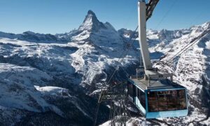 Piccolo Cervino-taubanen er den høyeste i Europa: den når 3883 meter og forbinder Italia og Sveits