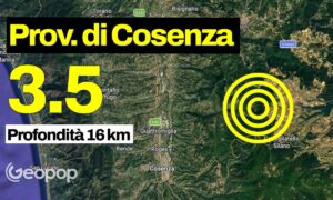 Jordskjelv i Celico, i provinsen Cosenza: sjokk på styrke 3,5 med episenter 9 km unna