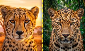 Hvem er raskere mellom geparden og leoparden og forskjellene i å gjenkjenne de to kattene etter flekkene og kroppsbygning