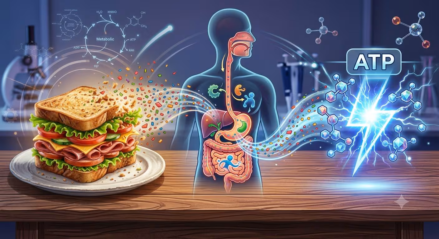 Fra sandwich til cellulær energi: hvordan kroppen forvandler mat til ATP, livets molekyl