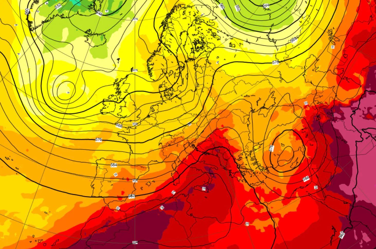 Femte hetebølge som ankommer sør, med over 40°C, og fare for tordenvær i nord: kartet over Italia