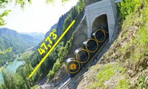 Stoosbahn når en gradient på 110 %: det er den bratteste taubanen i verden