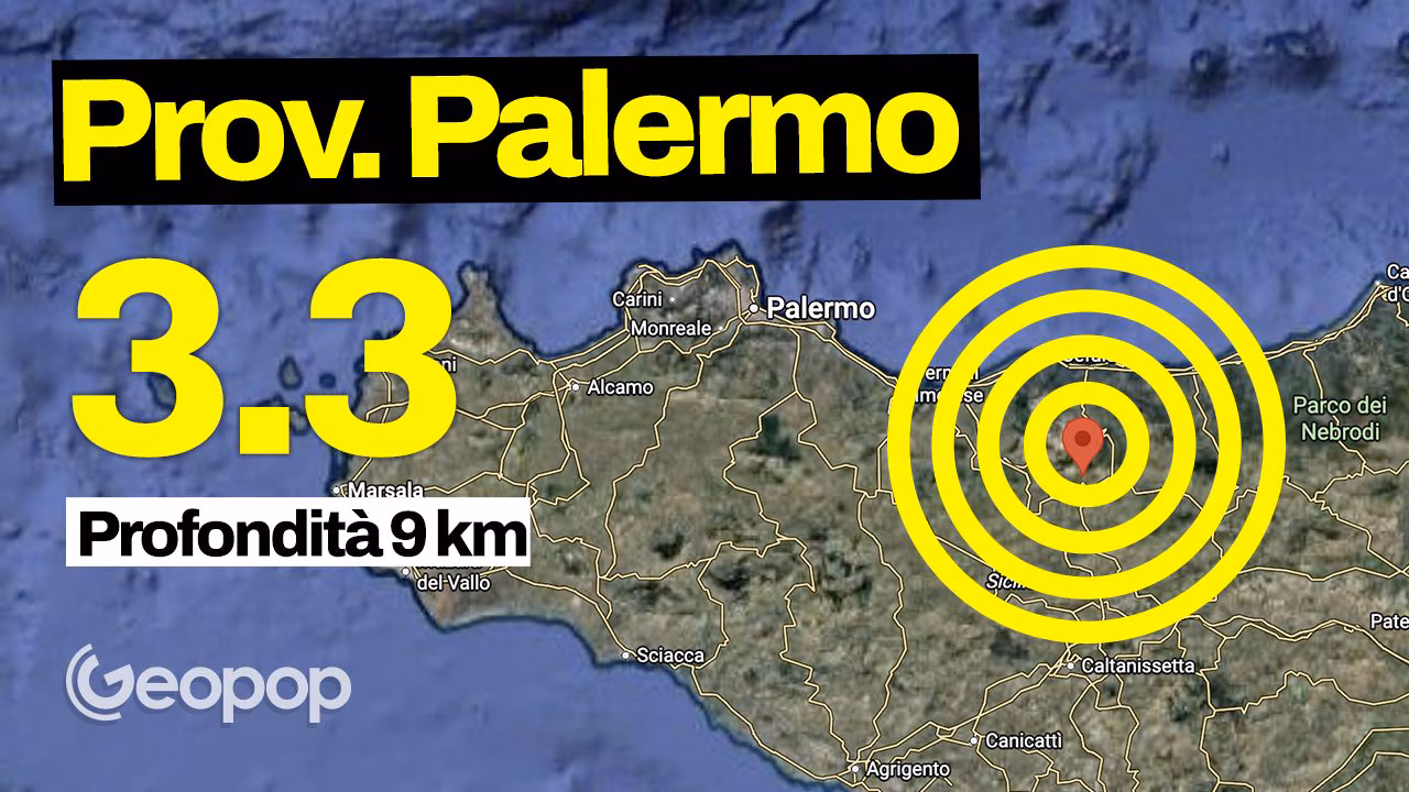 Jordskjelv med styrke 3,3 i provinsen Palermo: episenter i Petralia Sottana