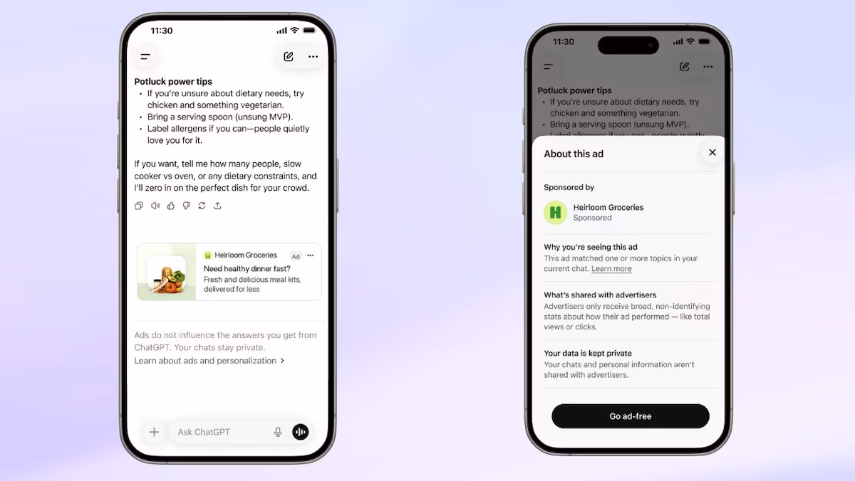 ChatGPT Ads. Credits: OpenAI.