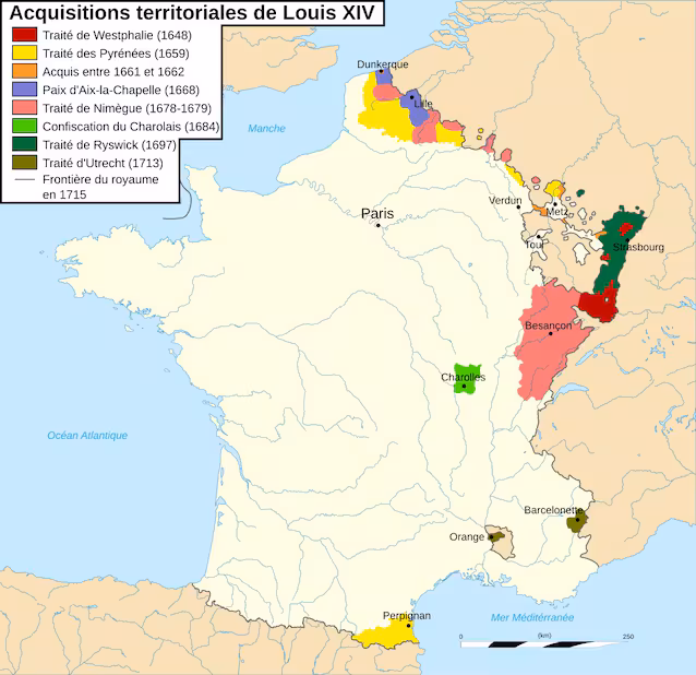 Territoriale oppkjøp av Louis XIV (kreditt Flying PC via Wikimedia Commons)