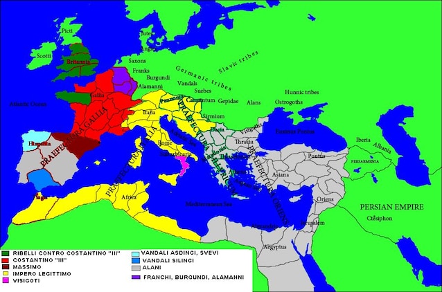 Imperiet i 410 (Wikimedia Commons)