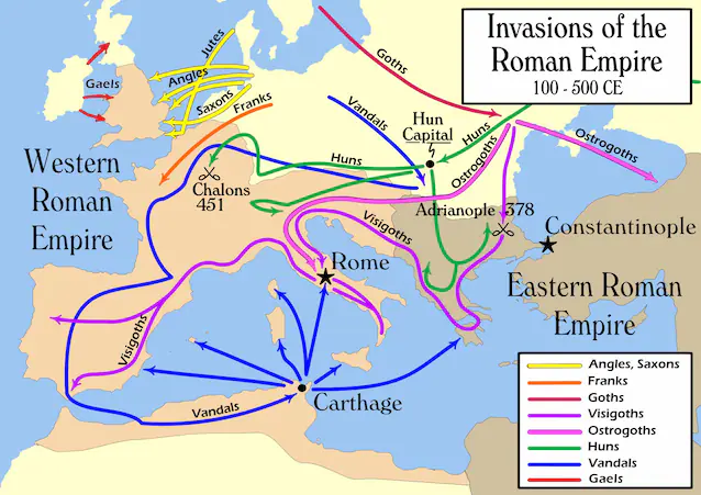 De barbariske invasjonene (Wikimedia Commons)